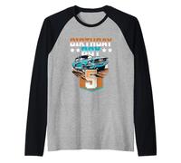 Birthday Boy 5 American Muscle Car, 5º cumpleaños, coche clásico para niños Camiseta Manga Raglan