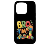 Birthday Boy Bro I'm 1 Year Old Building Blocks Ladrillo Carcasa para iPhone 15 Pro
