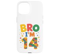 Birthday Boy Bro I'm 14 Year Old Building Blocks Ladrillo Carcasa para iPhone 15
