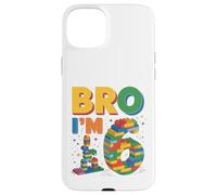 Birthday Boy Bro I'm 6 Year Old Building Blocks Ladrillo Carcasa para iPhone 15 Plus