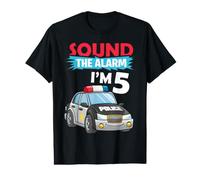 Birthday Boy Camiseta 5 Years Old Police Car Policeman Cop Camiseta gráfica económica