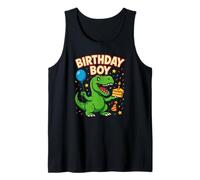Birthday Boy Dinosaur Cute T Rex Party Design Camiseta sin Mangas