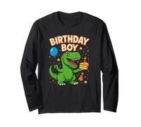 Birthday Boy Dinosaur Cute T Rex Party Design Manga Larga