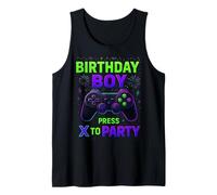 Birthday, Boy Gamer Video, Game, Press x to Party Camiseta sin Mangas