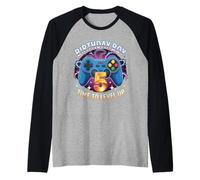 Birthday Boy Time To Level Up Gamer Video Game 5 Años Camiseta Manga Raglan