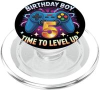 Birthday Boy Time To Level Up Gamer Video Game 5 Años PopSockets PopGrip para MagSafe