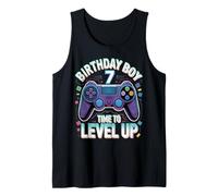 Birthday Boy Time To Level Up Gamer Video Game 7 Años Camiseta sin Mangas