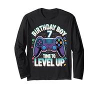 Birthday Boy Time To Level Up Gamer Video Game 7 Años Manga Larga