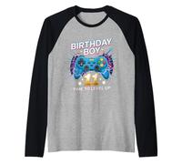 Birthday Boy Time To Level Up Gamer Videojuego 11 Años Camiseta Manga Raglan