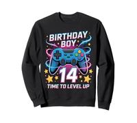 Birthday Boy Time To Level Up Gamer Videojuego 14 Años Sudadera