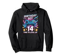 Birthday Boy Time To Level Up Gamer Videojuego 14 Años Sudadera con Capucha