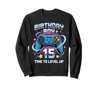 Birthday Boy Time To Level Up Gamer Videojuego 15 Años Sudadera