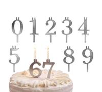 Birthday Cake Candle Holders - 0-9 Stainless Steel Numbers, Metal Number Candle Holder Set for Cake Top Decoration | Steady Design for Birthday, Wedding, | Party, Home, Bakers