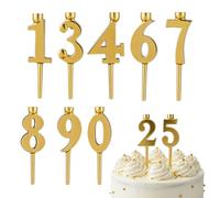 Birthday Cake Candle Holders - Stainless Steel Numbers for Cakes, 0-9 Digital Candle Holder Set, 10 Pieces Cake Topper Supplies | Party Decoration for Home Bakers, Graduation, Retirement, Celebration