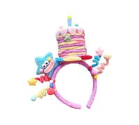 Birthday Cake Headband - Fabric Wire | Twistable Adjustable Headdress Photography Hair Clip | Creative Novel Party Star Accessory for Girls Ladies Mothers Festive Events