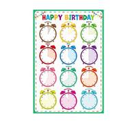 Birthday Chart & Calendar Set for Classroom Bulletin Board, Happy Birthday Display with Month Cards, Back to School Teacher Kit(Unframed,12x18inch(30x45cm))