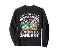 Birthday Cow Print Gnomes For Women Who Are Born In January Sudadera