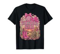 Birthday Cowgirl Western Boots Coquette Bow Birthday Girl Camiseta
