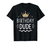 Birthday Dude Retro King Celebrate Camiseta gráfica económica, Hombre, Negro, S