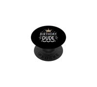 Birthday Dude Retro King Celebrate PopSockets PopGrip Adhesivo