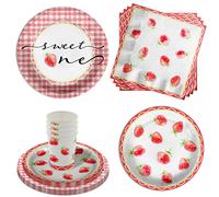 Birthday Galore Sweet One Fruit Party Supplies (Sweet One Fresa, 64 piezas)
