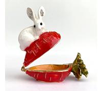 Birthday Gifts For Her Hand Painted Enameled Rabbit Jewelry Storage Box Earrings Necklace RingJewelry Trinket Box Wedding Gift Decors Gifts For Woman
