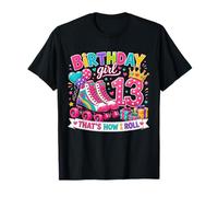 Birthday Girl 13 Years Old Roller Skate 13th Birthday Party Camiseta