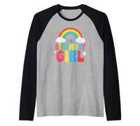 Birthday Girl 2nd 3rd 4th 5th 6th 7th 8th 9th Girls Rainbow Camiseta Manga Raglan