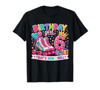 Birthday Girl 6 Years Old Roller Skate 6th Birthday Party Camiseta