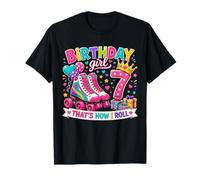 Birthday Girl 7 Years Old Roller Skate 7th Birthday Party Camiseta