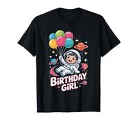 Birthday Girl Astronaut Space Party Design Kids Girl Camiseta