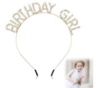 Birthday Girl Kopfschmuck,Krone Geburtstag,GläNzend Geburtstagskrone,Gold Birthday Girl SchäRpe,Strass Stirnband Birthday Queen,Geeignet FüR Damen und MäDchenparty-Weihnachtsdekoration,