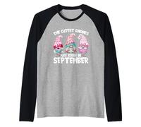 Birthday GNOME Women The Cutest Gnomes Are Born In September Camiseta Manga Raglan