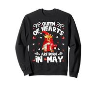 Birthday Gnomes For Women Queen of Hearts Are Born In May Sudadera