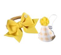 Birthday Hat - Collar de atadura de gato, 2 unidades, 50 g, accesorio para mascotas, diseño de perro y cabeza, ideal para gatos y pequeños perros