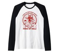 Birthday in Hell Sarcastic Retro Funny Adult Humor Camiseta Manga Raglan