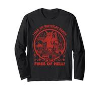 Birthday in Hell Sarcastic Retro Funny Adult Humor Manga Larga