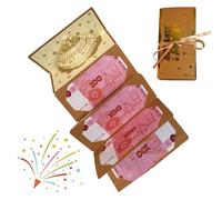 Birthday Money Envelope Box - 6 Slot Gift Card Holder with Lights Music Display, Surprise Cash Organizer Set, Size For Party Use, Cardboard LED Build, Celebration Money Gift System, Party Surprise