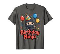 Birthday Ninja Funny Kids Ninja Party Cartoon Birthday Camiseta