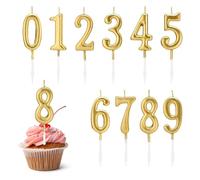 Birthday Number Cake Candles Set - Glitter Numeral Decorations, 10 Piece Party Candle Kit for Celebrations | Event Supplies for Graduation, Anniversaryy, Retirement, Kids, Teens, Adults, Bakeries