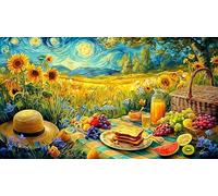 Birthday Pastel with Roses and Candles Puzzle de 1000 Piezas para niños - Juego Divertido & Estimulante para Adultos y Familia 75x50/1000pcs