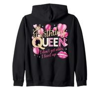 Birthday Queen Pink Lip Party Don't Get Older 30 40 50 60 70 Sudadera con Capucha