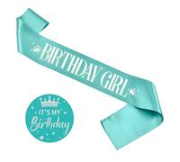 Birthday Sash Birthday Girl Sash and It's My Birthday Badge Birthday Decorations Set Birthday Sash Birthday Badge for Kids Girls Birthday Party Decorations para mujeres (verde, A)
