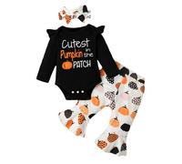 BIRTHDAY SHARK Newborn Girl My 1st Halloween Outfit Cutest Pumpkin in The Patch Baby Girl Clothes (Black 0-3 Months)