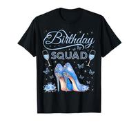 Birthday Squad Tacones altos Mariposas Diva Squad Bday Crew Camiseta