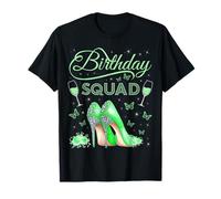 Birthday Squad Tacones altos Mariposas Diva Squad Bday Crew Camiseta