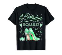 Birthday Squad Tacones altos Mariposas Diva Squad Bday Crew Camiseta