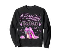 Birthday Squad Tacones altos Mariposas Diva Squad Bday Crew Sudadera