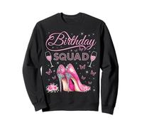 Birthday Squad Tacones altos Mariposas Diva Squad Bday Crew Sudadera