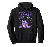 Birthday Squad Tacones altos Mariposas Diva Squad Bday Crew Sudadera con Capucha